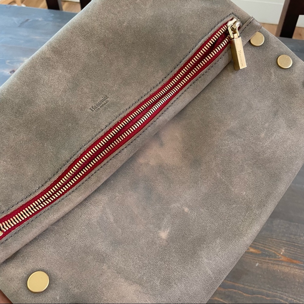HAMMITT VIP PEWTER Greyish with Red Zipper